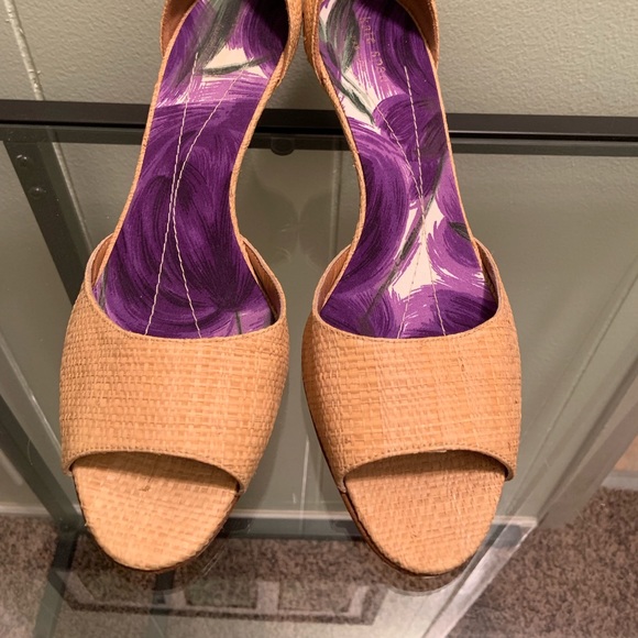 Kate Spade Eden Peep-toe D’Orsey Straw Shoes - Picture 6 of 10